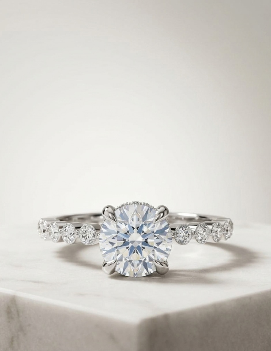Anillo de compromiso de oro 14 k zirconia cúbica 4