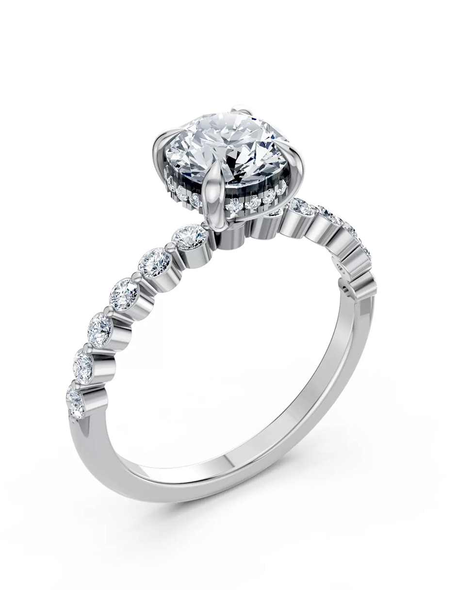 Anillo de compromiso de oro 14 k zirconia cúbica 5