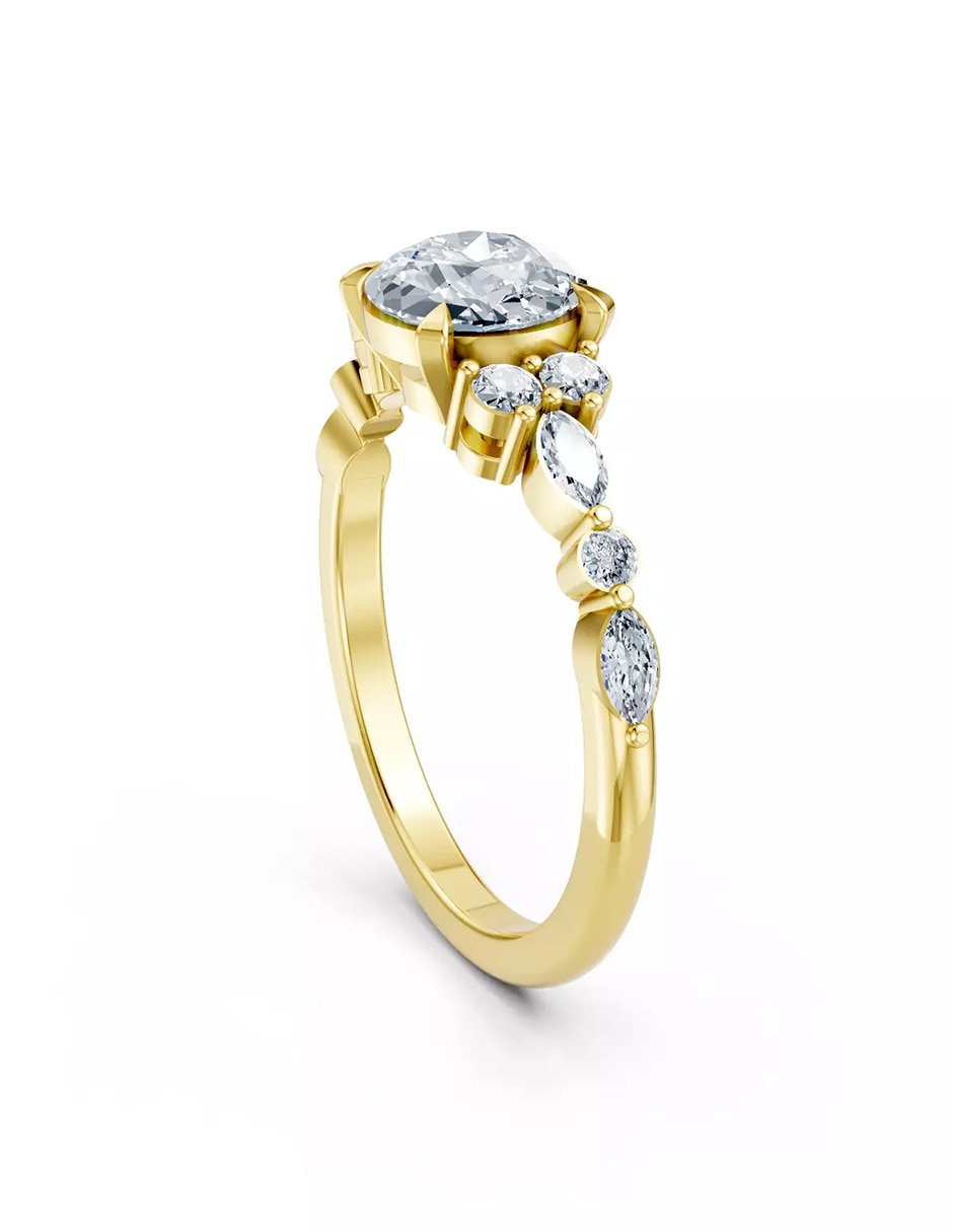 Anillo de compromiso de Oro 18 k zirconia cúbica 4