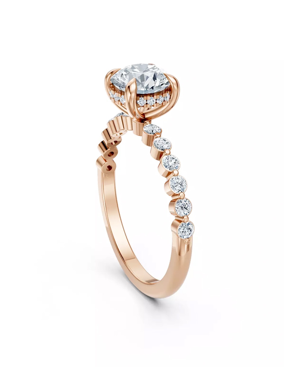 Anillo de compromiso de oro 9 k zirconia cúbica 3