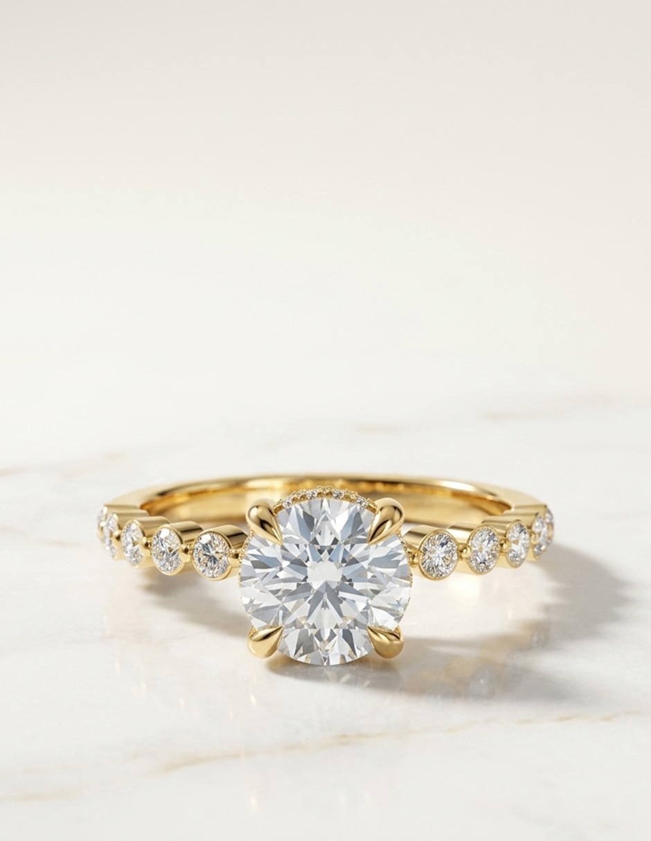 Anillo de compromiso de oro 9 k Amore Mio zirconia cúbica