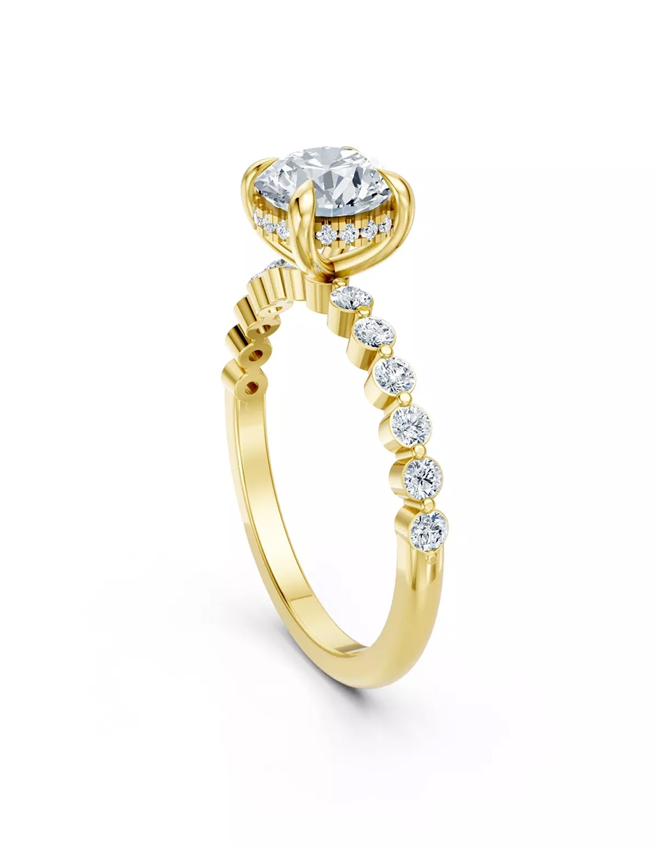 Anillo de compromiso de oro 14 k Amore Mio zirconia cúbica