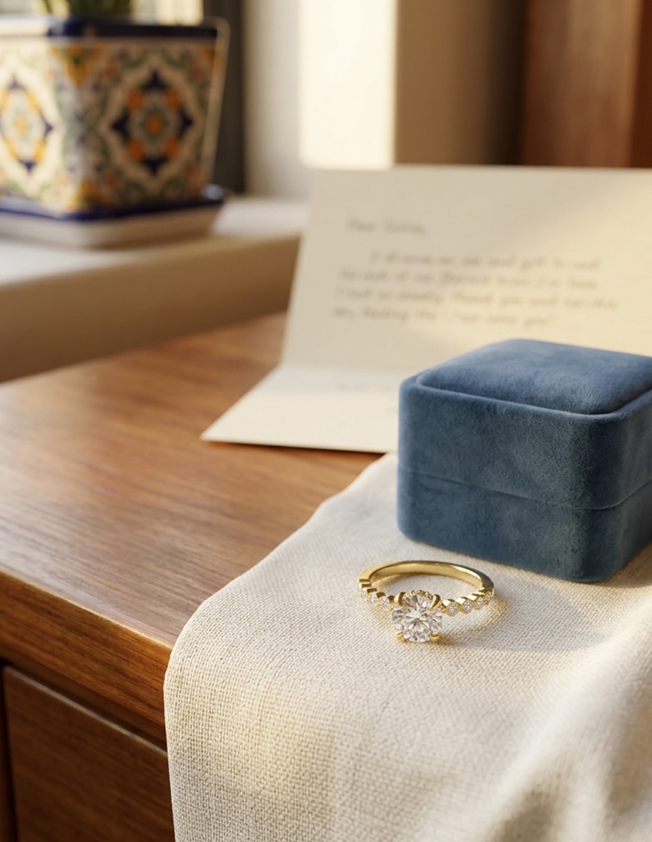 Anillo de compromiso de oro 14 k Amore Mio zirconia cúbica