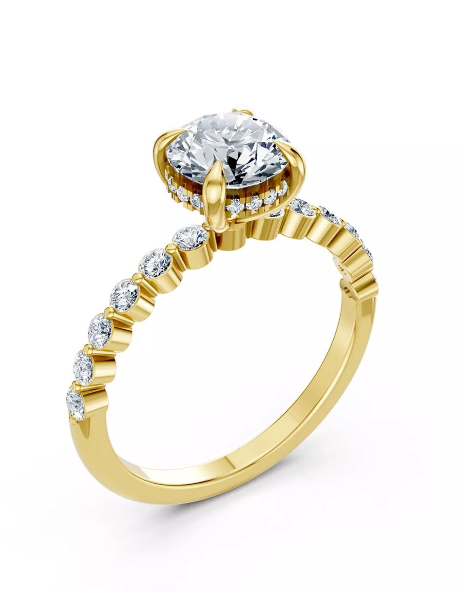 Anillo de compromiso de Oro 18 k zirconia cúbica 5