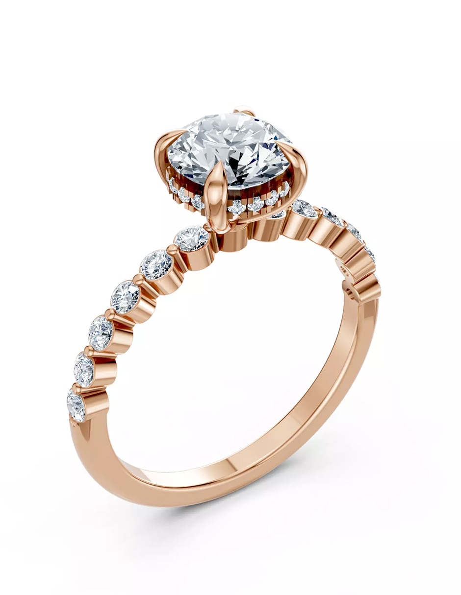 Anillo de compromiso de Oro 18 k zirconia cúbica 4