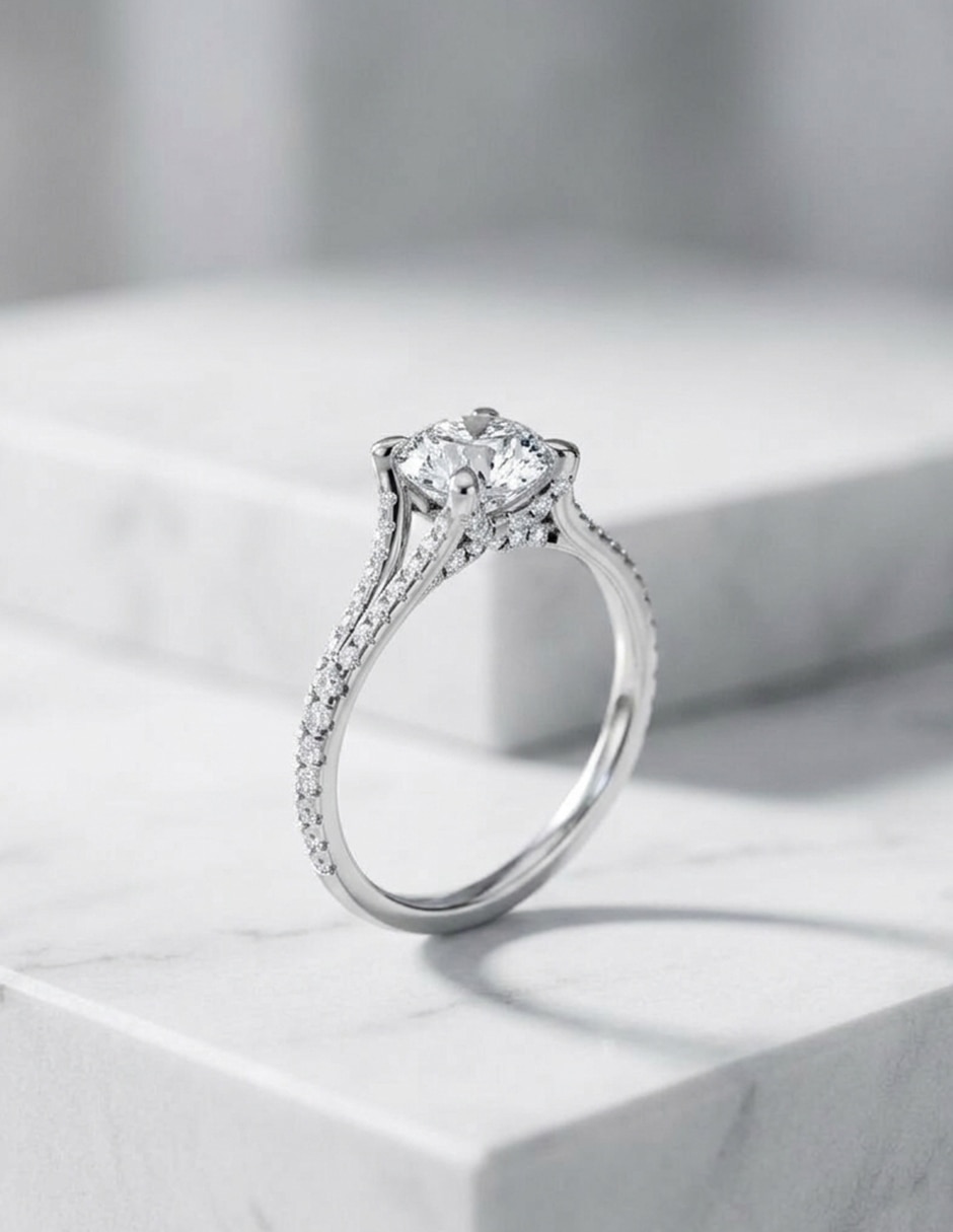 Anillo de compromiso de oro 18 k zirconia cúbica 4