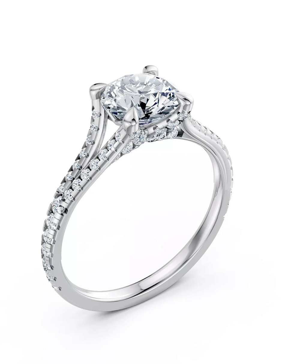 Anillo de compromiso de oro 18 k zirconia cúbica 5