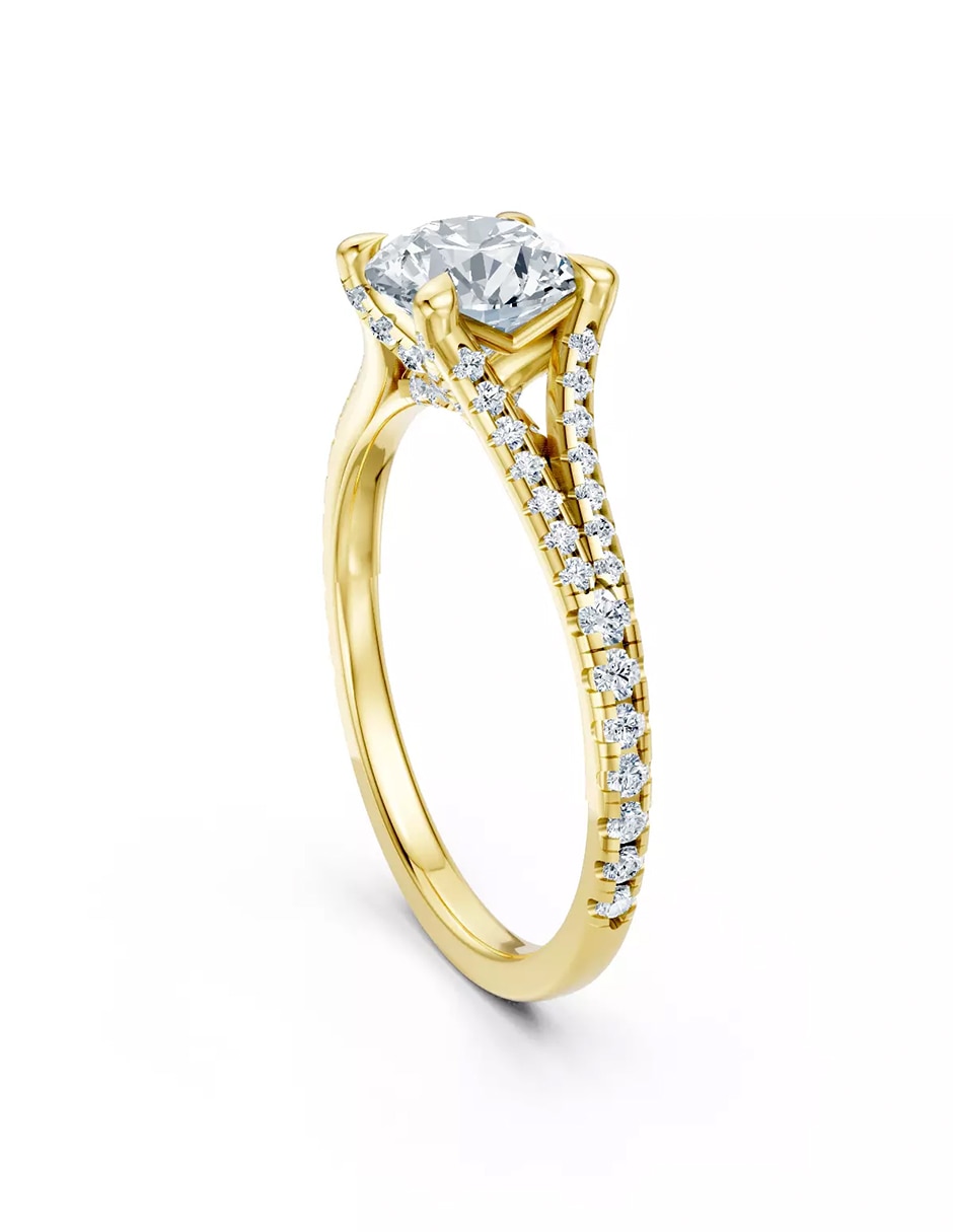 Anillo de compromiso de oro 14 k Amore Mio zirconia cúbica
