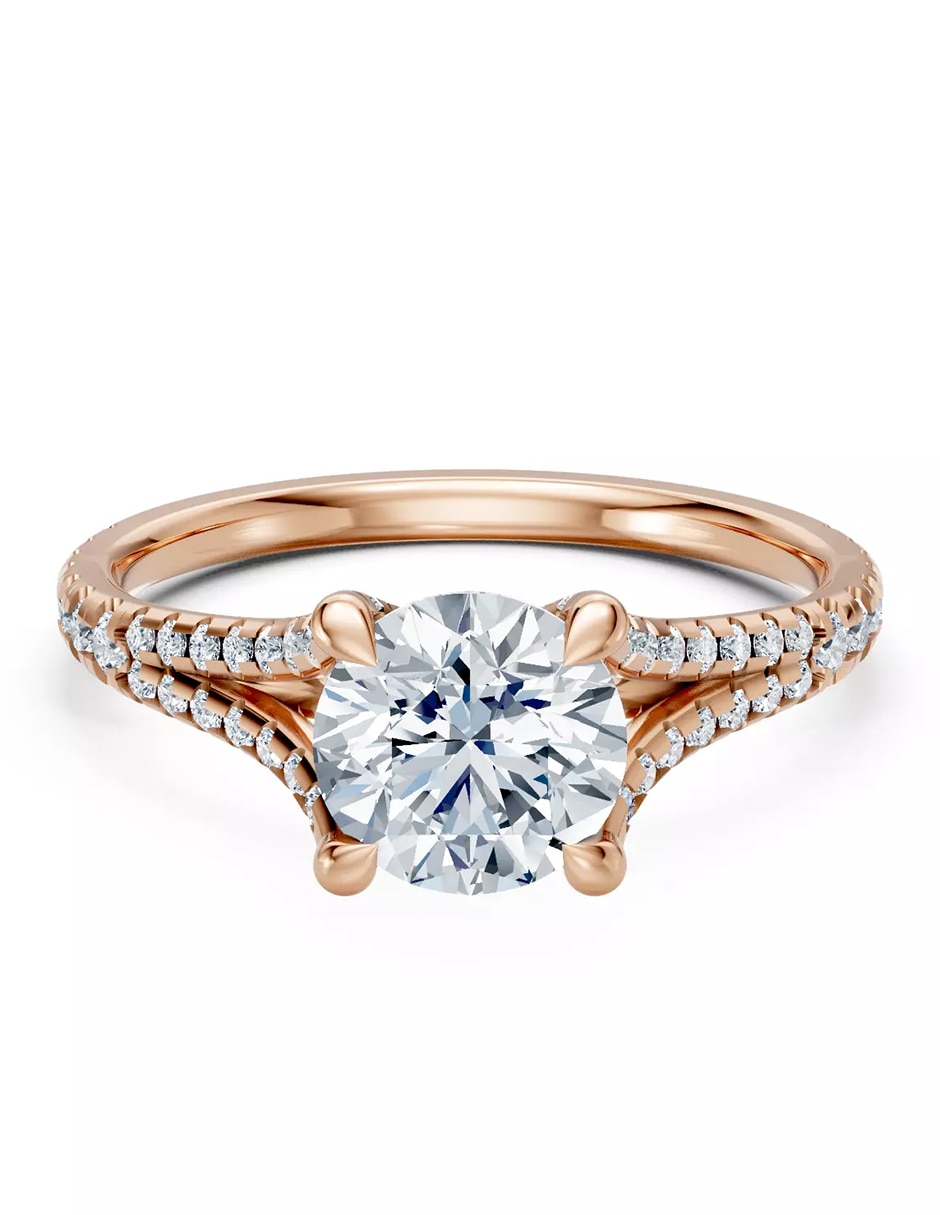 Anillo de compromiso de oro 14 k zirconia cúbica 1