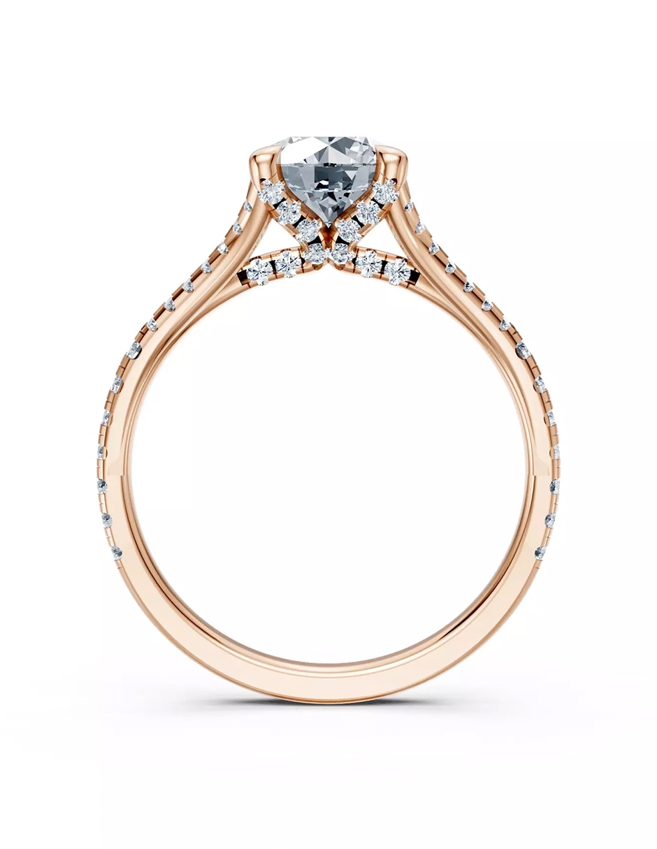 Anillo de compromiso de oro 14 k zirconia cúbica 2