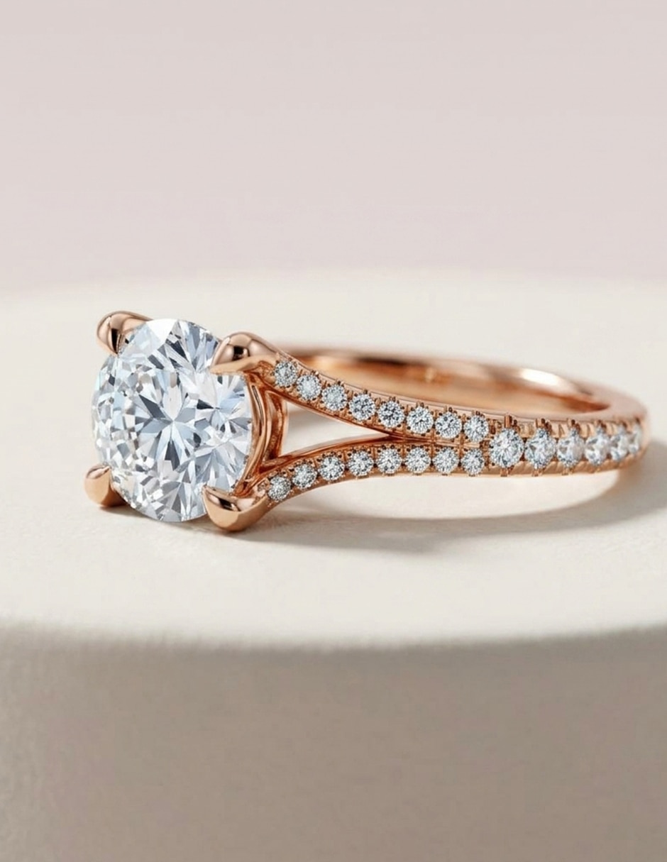 Anillo de compromiso de oro 14 k zirconia cúbica 5
