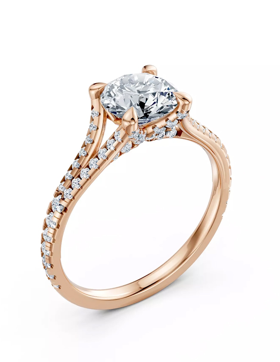 Anillo de compromiso de oro 14 k zirconia cúbica 6