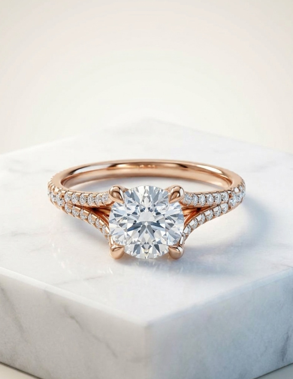 Anillo de compromiso de oro 14 k zirconia cúbica 8
