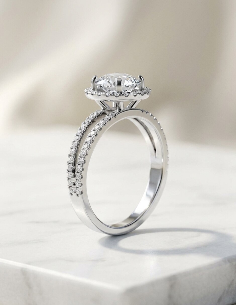Anillo de compromiso de Oro 9 k zirconia cúbica 7