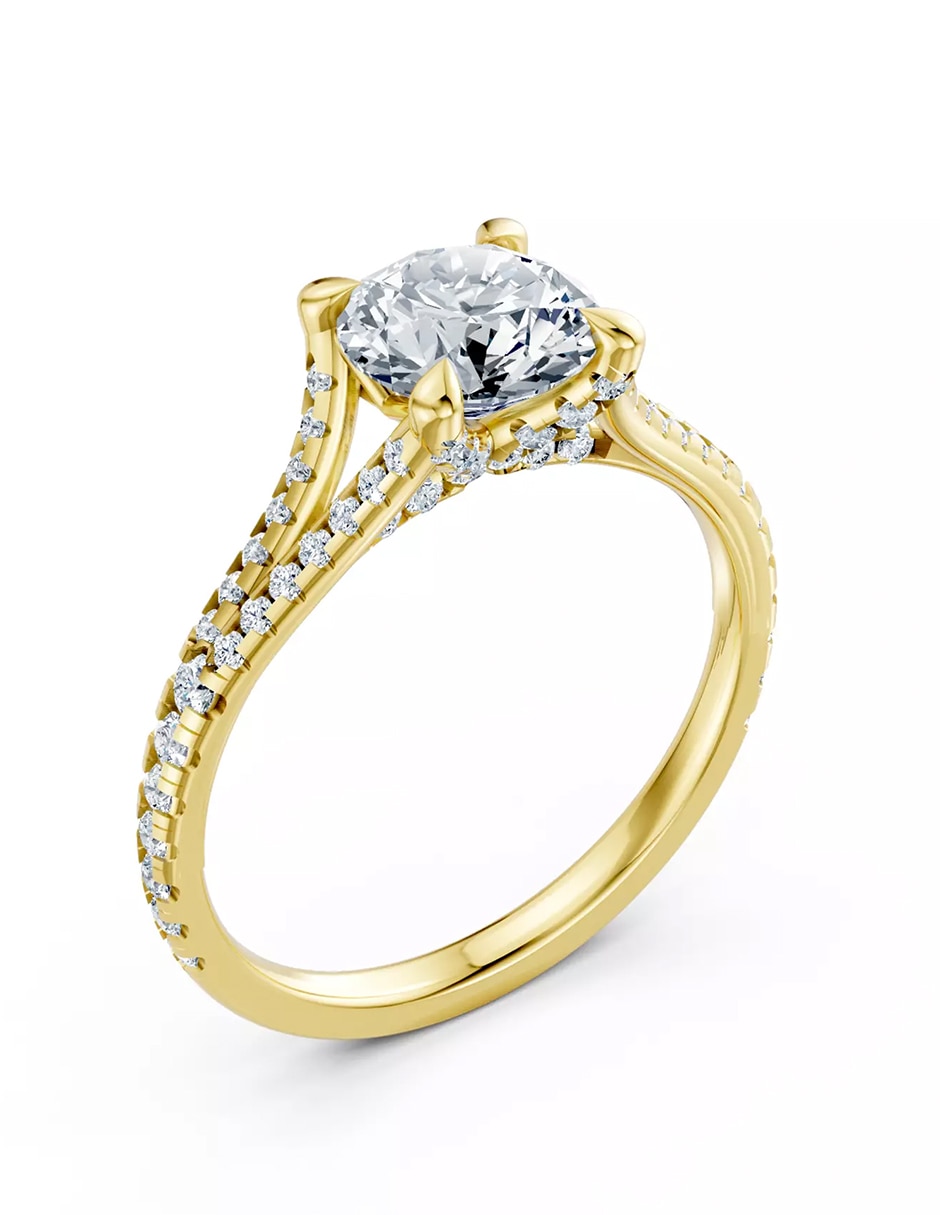 Anillo de compromiso de oro 9 k Amore Mio zirconia cúbica