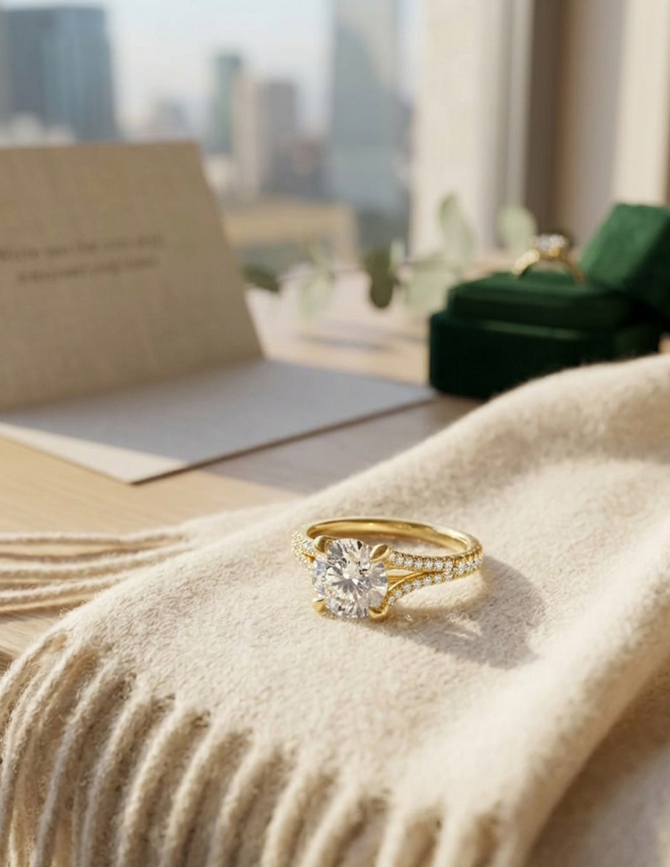 Anillo de compromiso de oro 9 k Amore Mio zirconia cúbica