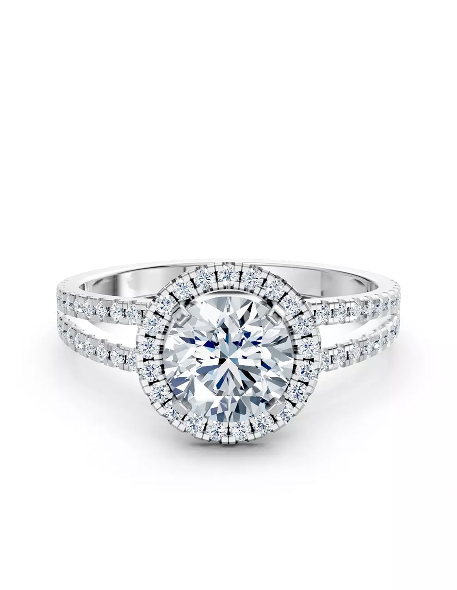 Anillo de compromiso de oro 14 k zirconia cúbica 1