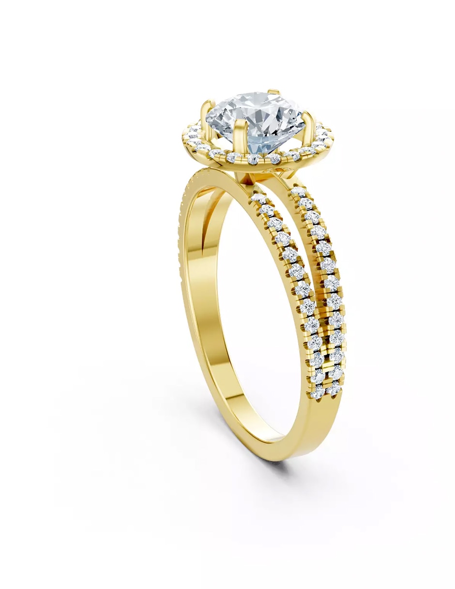 Anillo de compromiso de Oro 9 k zirconia cúbica 3