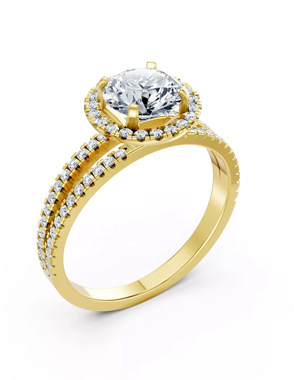 Anillo de compromiso de Oro 9 k zirconia cúbica 5