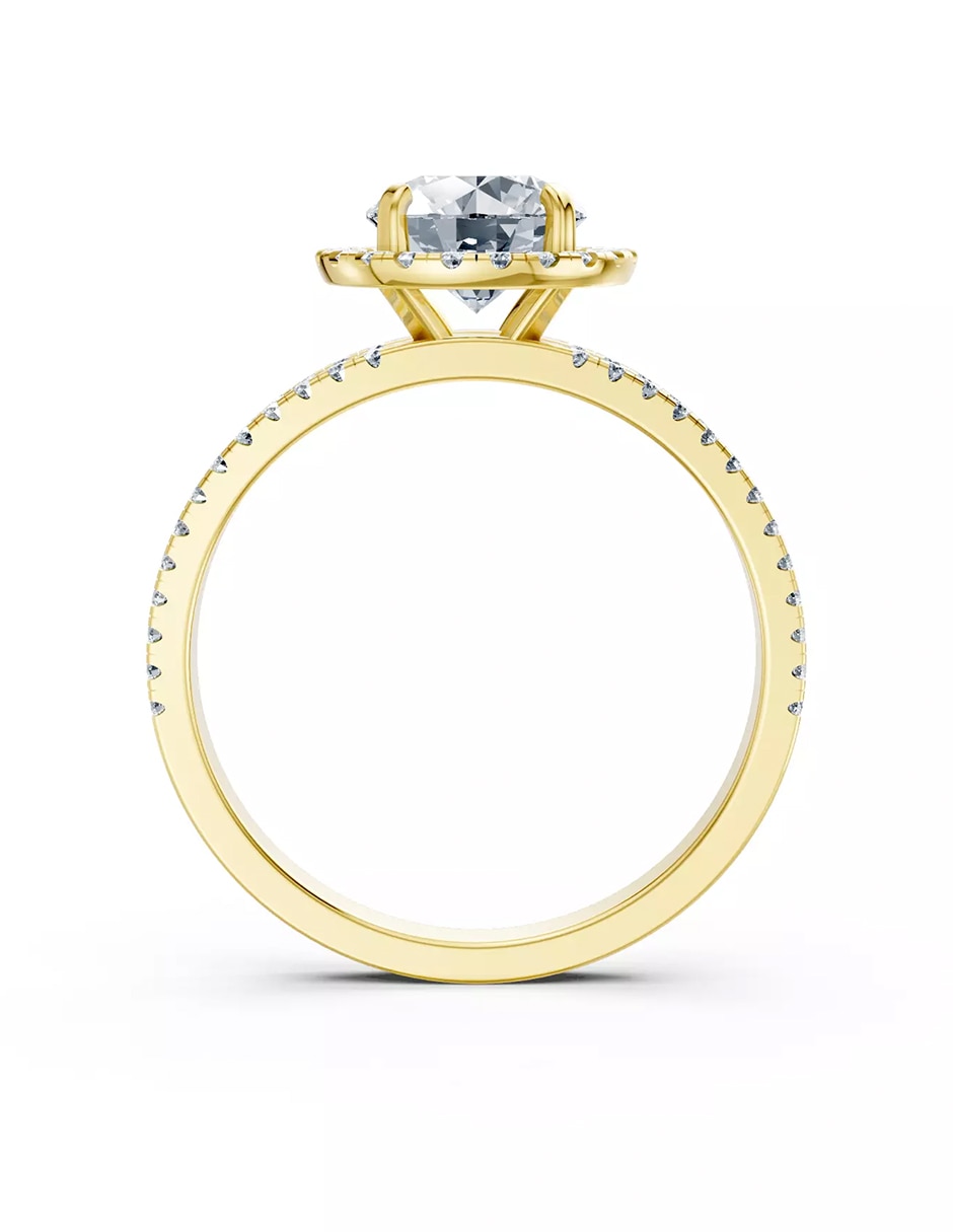 Anillo de compromiso de oro 14 k Amore Mio zirconia cúbica
