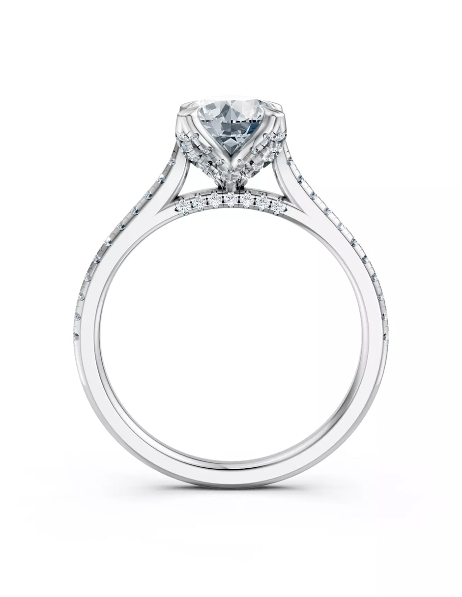 Anillo de compromiso de oro 14 k zirconia cúbica 2