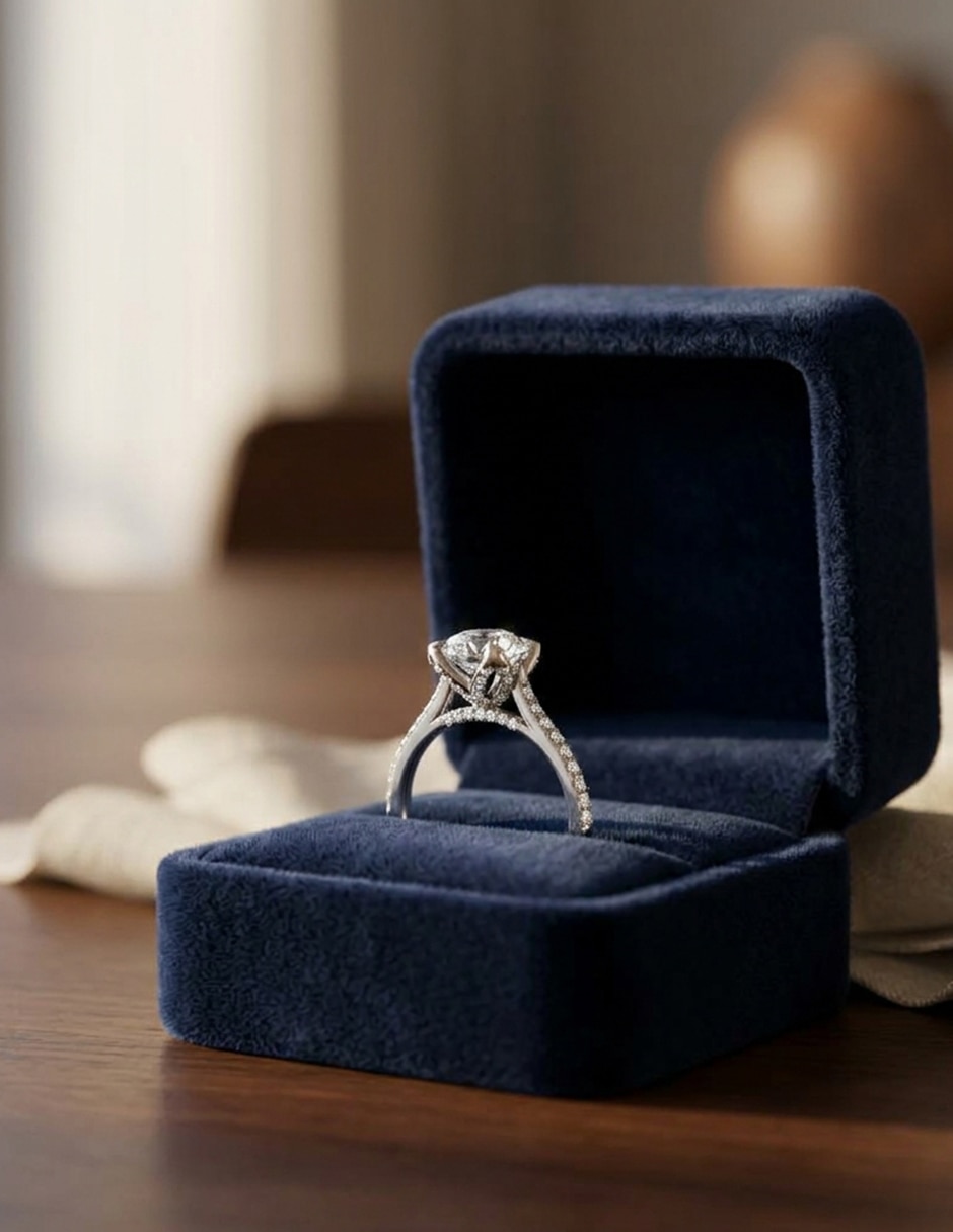 Anillo de compromiso de oro 14 k zirconia cúbica 4