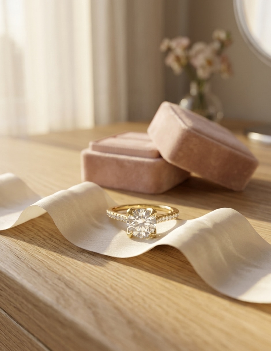 Anillo de compromiso de oro 9 k Amore Mio zirconia cúbica