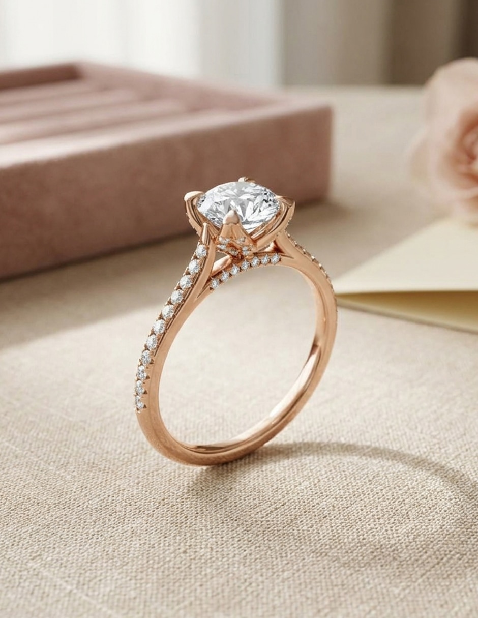 Anillo de compromiso de oro 9 k 5