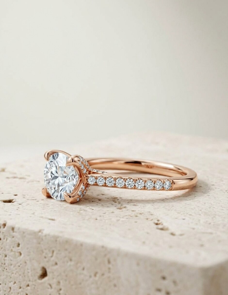 Anillo de compromiso de oro 9 k 7