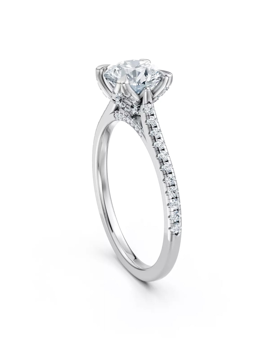 Anillo de compromiso de oro 18 k zirconia cúbica 3