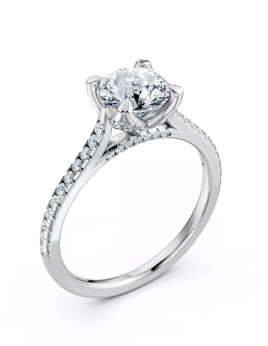 Anillo de compromiso de oro 18 k zirconia cúbica 6