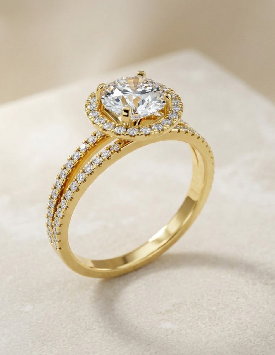 Anillo de compromiso de oro 18 k Amore Mio zirconia cúbica