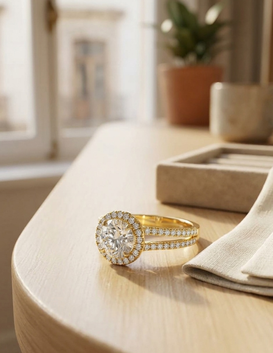 Anillo de compromiso de oro 18 k Amore Mio zirconia cúbica