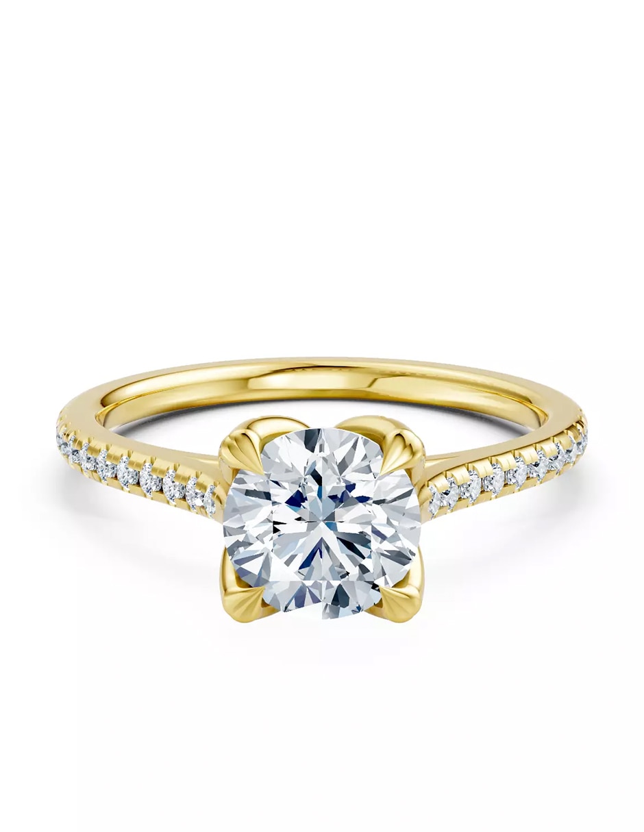 Anillo de compromiso de oro 14 k Amore Mio zirconia cúbica