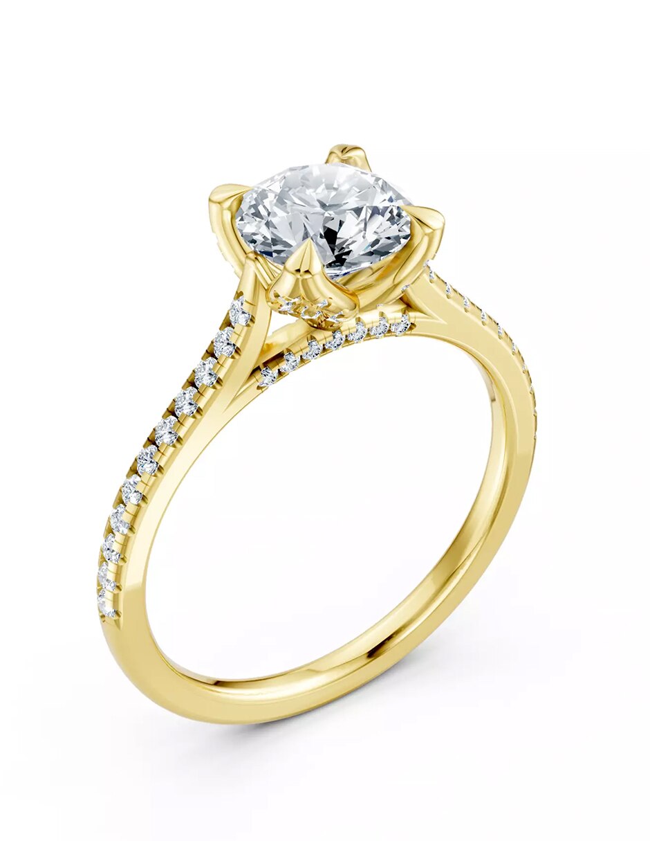 Anillo de compromiso de oro 14 k Amore Mio zirconia cúbica