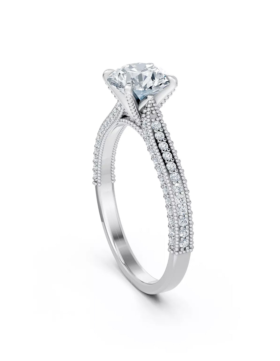 Anillo de compromiso de Oro 14 k zirconia cúbica 3