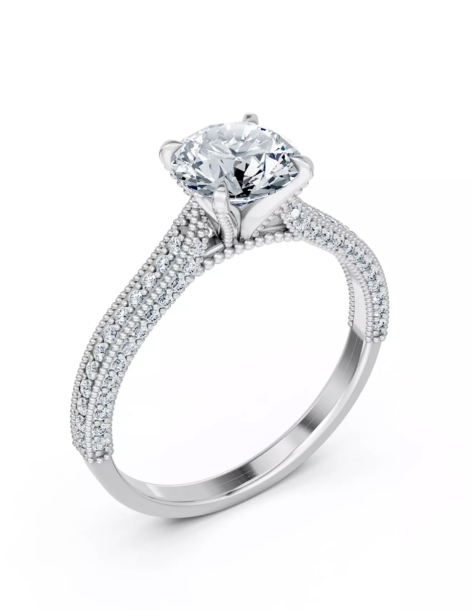 Anillo de compromiso de Oro 14 k zirconia cúbica 4