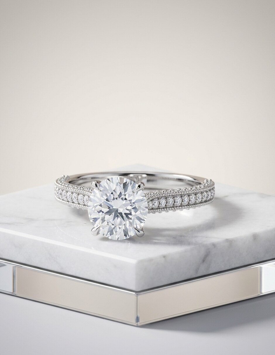 Anillo de compromiso de Oro 14 k zirconia cúbica 5