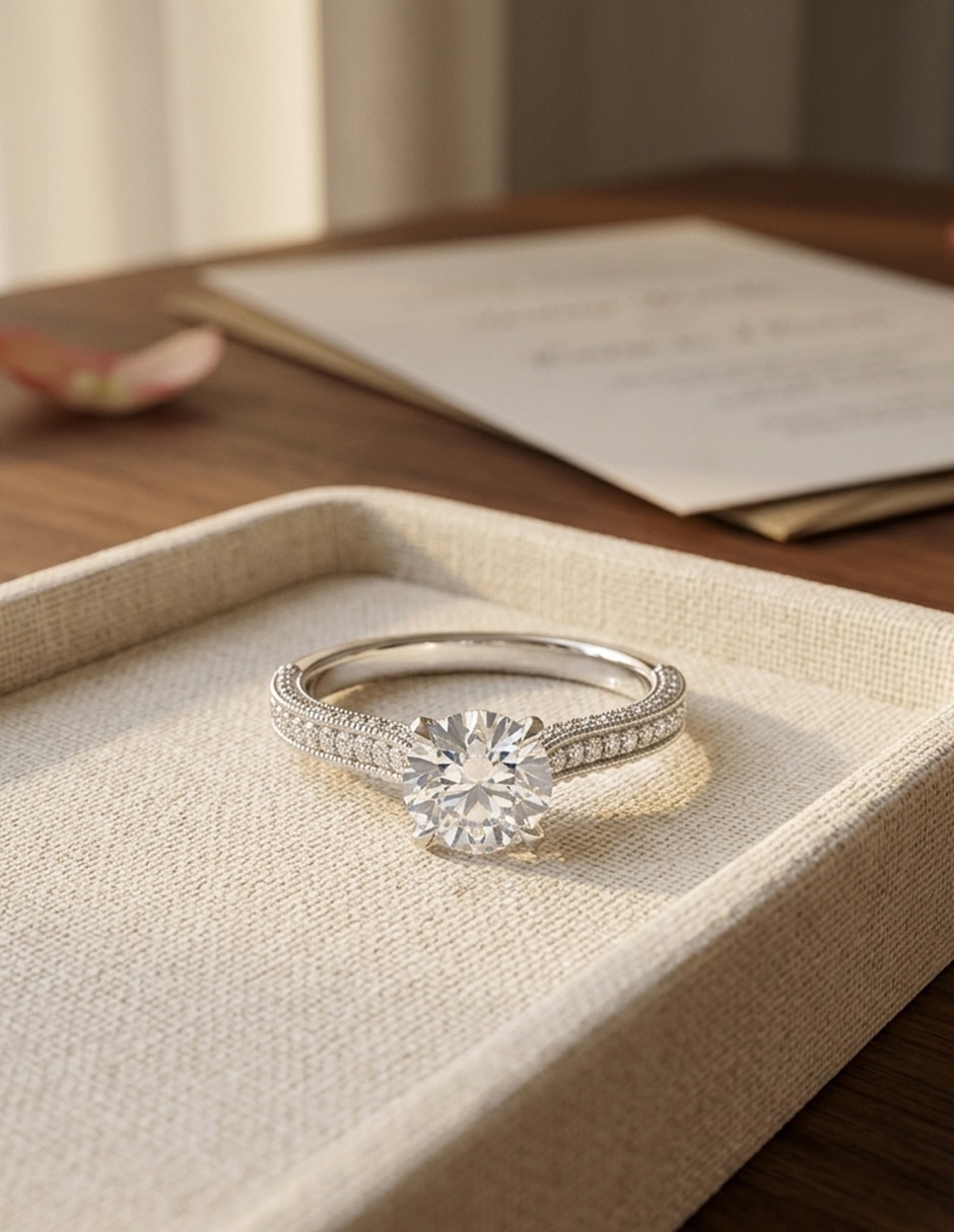 Anillo de compromiso de Oro 14 k zirconia cúbica 7