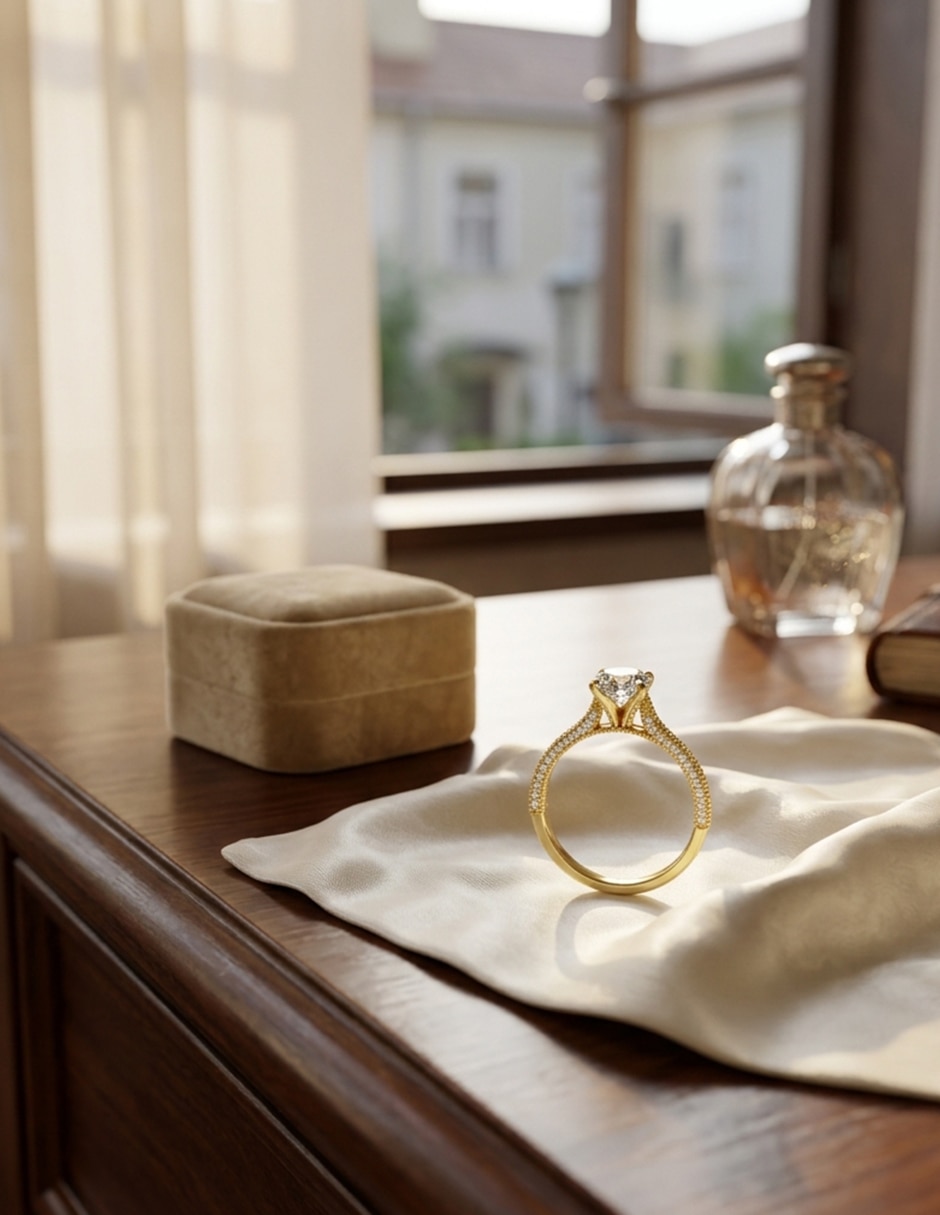 Anillo de compromiso de oro 9 k Amore Mio zirconia cúbica