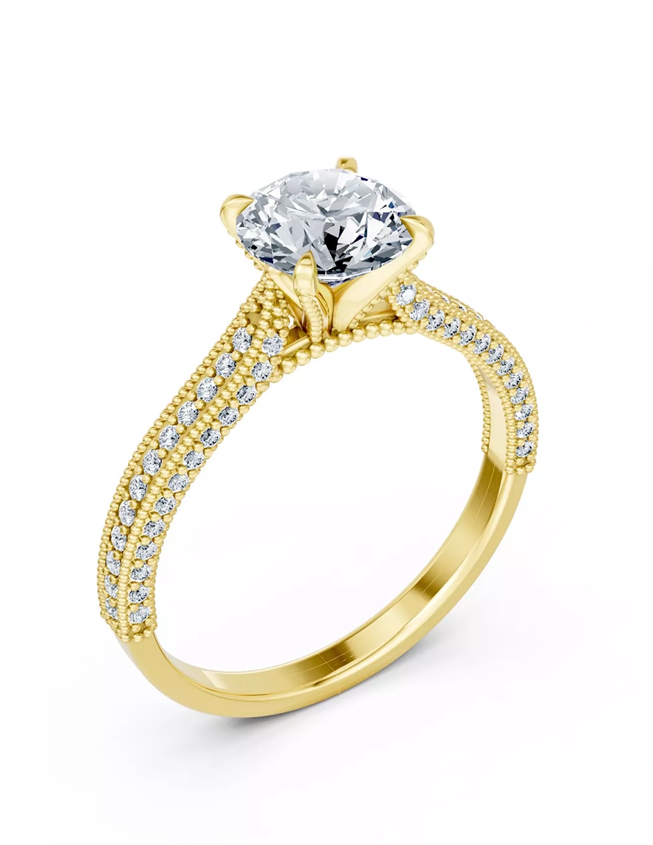 Anillo de compromiso de oro 9 k Amore Mio zirconia cúbica