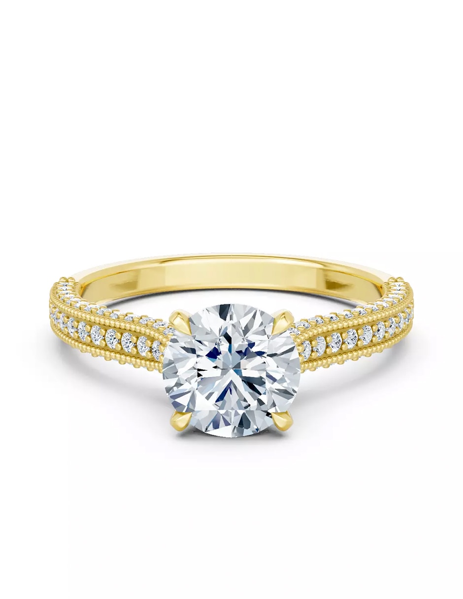Anillo de compromiso de oro 14 k Amore Mio zirconia cúbica