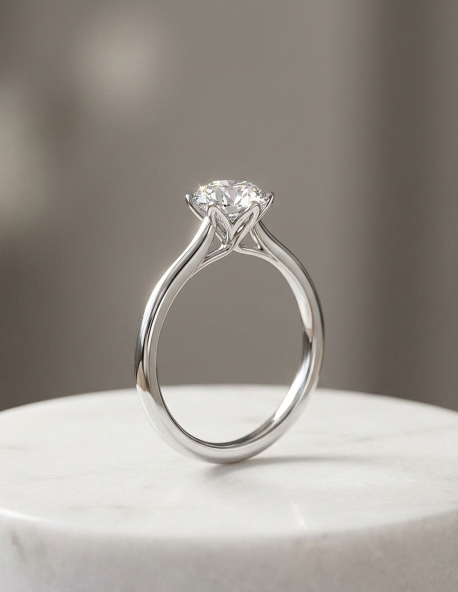 Anillo de compromiso de oro 18 k zirconia cúbica 4