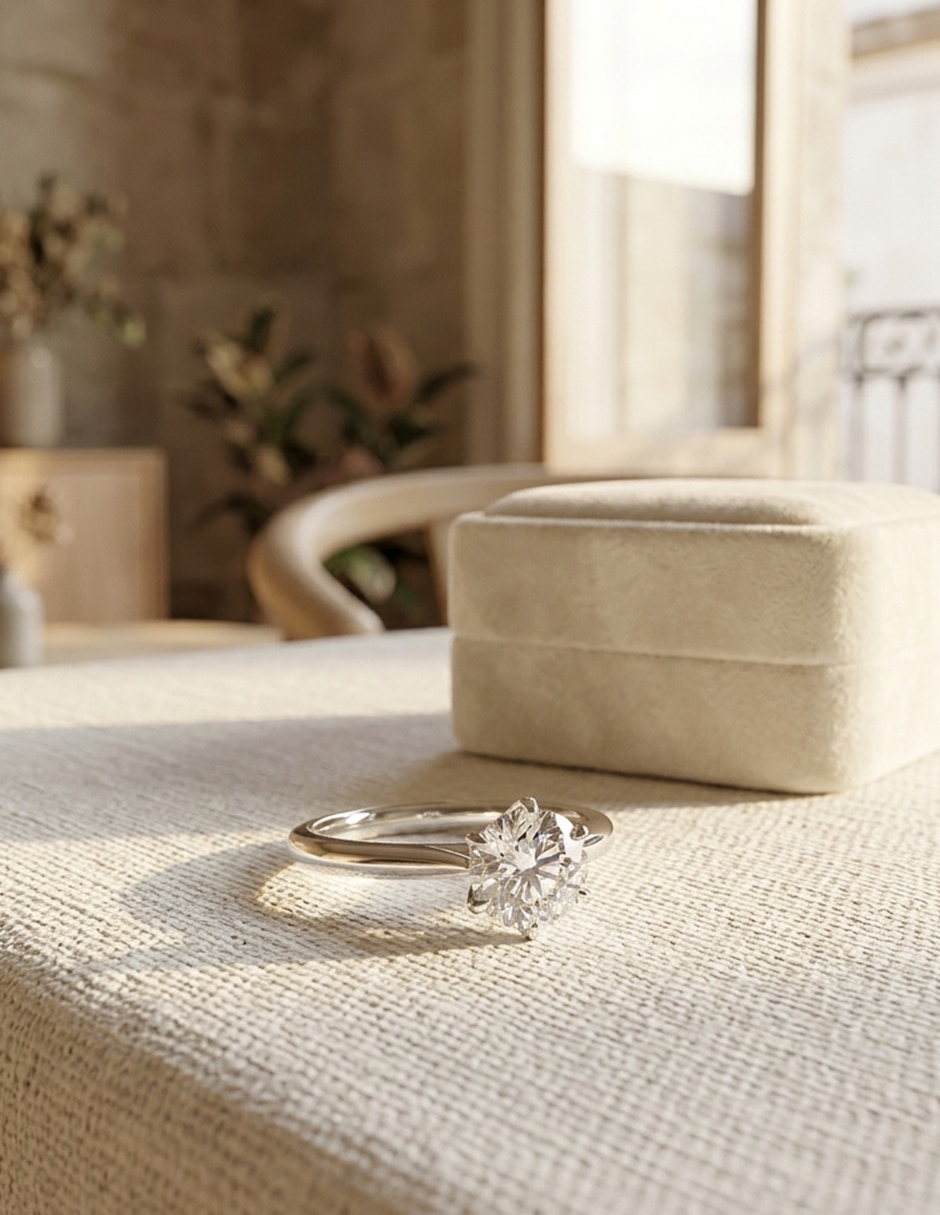 Anillo de compromiso de oro 18 k zirconia cúbica 7