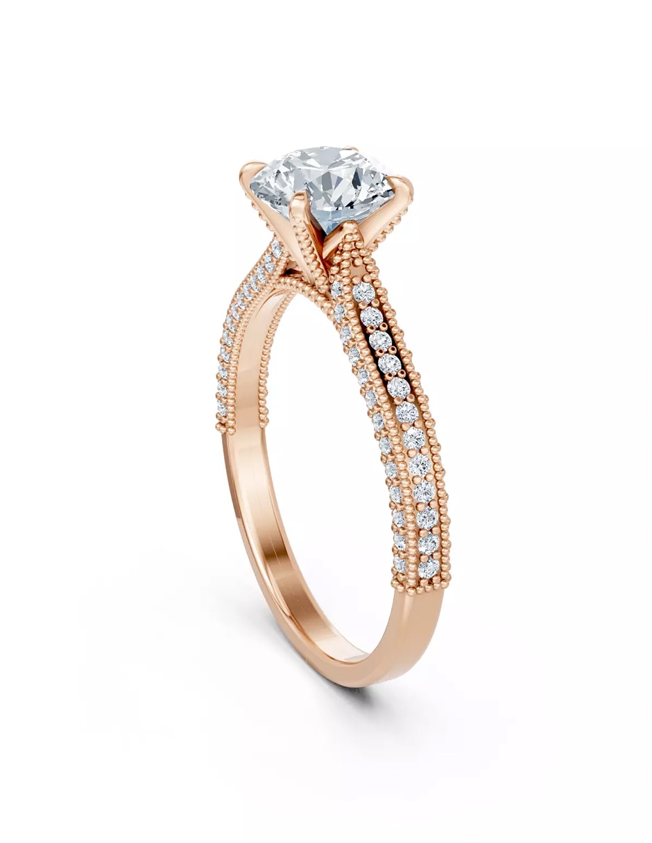 Anillo de compromiso de oro 18 k zirconia cúbica 3