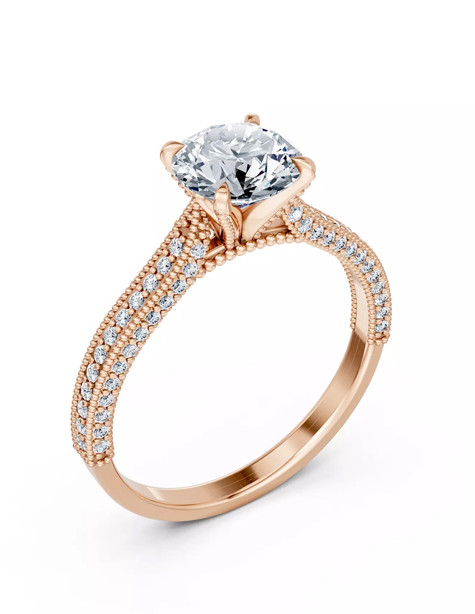 Anillo de compromiso de oro 18 k zirconia cúbica 4