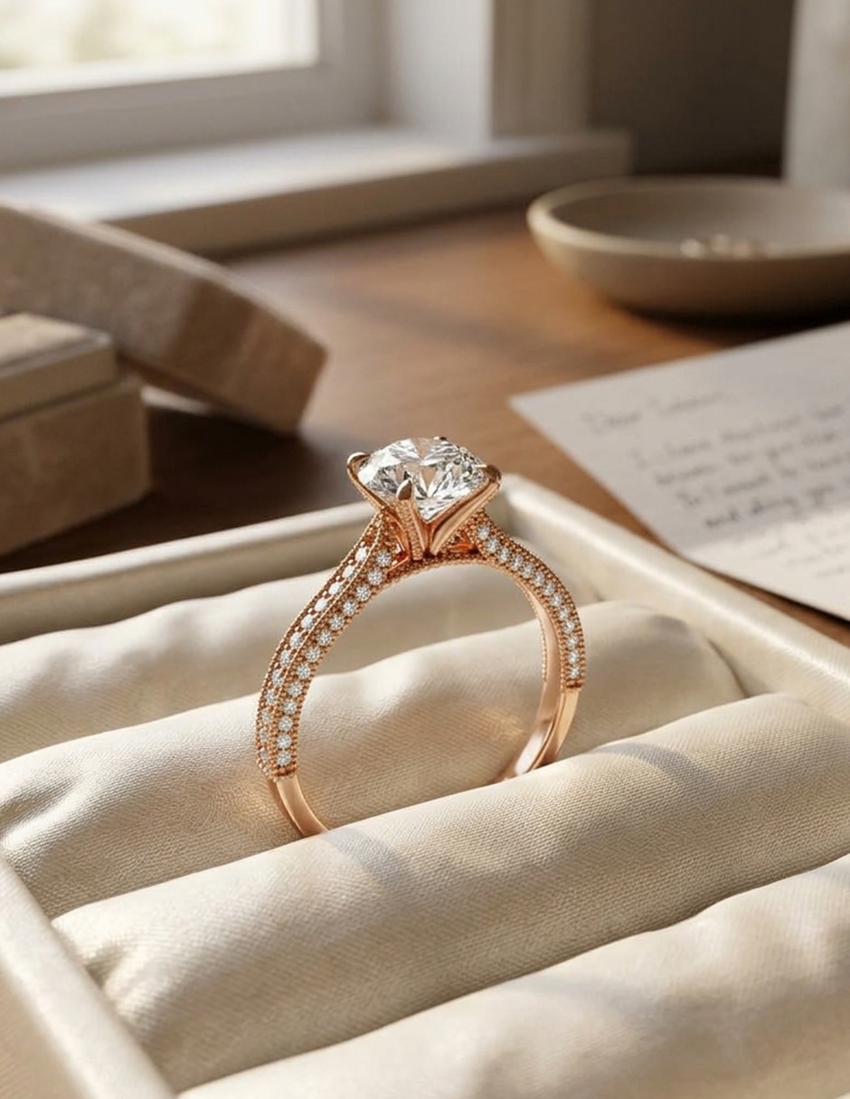 Anillo de compromiso de oro 18 k zirconia cúbica 7