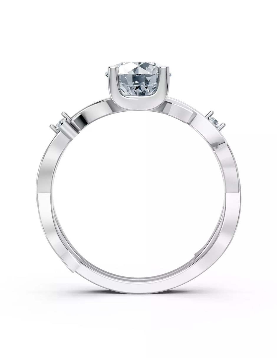 Anillo de compromiso de oro 9 k zirconia cúbica 2