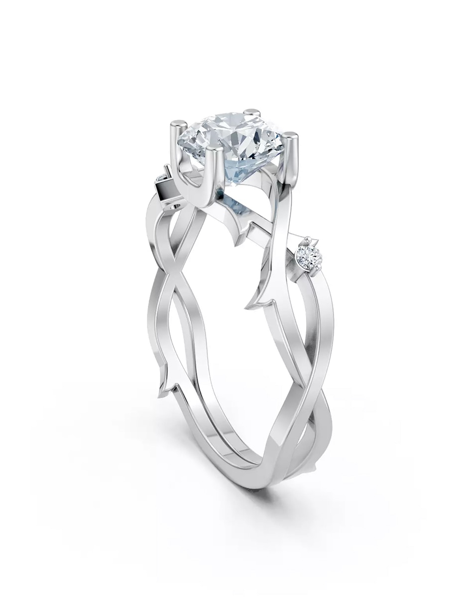 Anillo de compromiso de oro 9 k zirconia cúbica 3