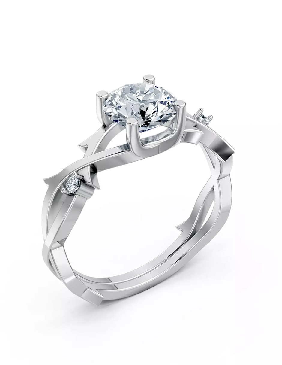 Anillo de compromiso de oro 9 k zirconia cúbica 5